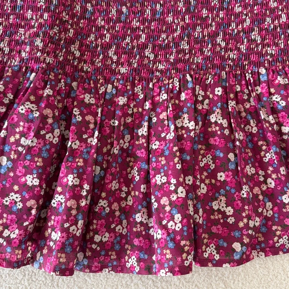 Janie and Jack Mauve Pink Floral Shirred Dress with Ruffle Hem